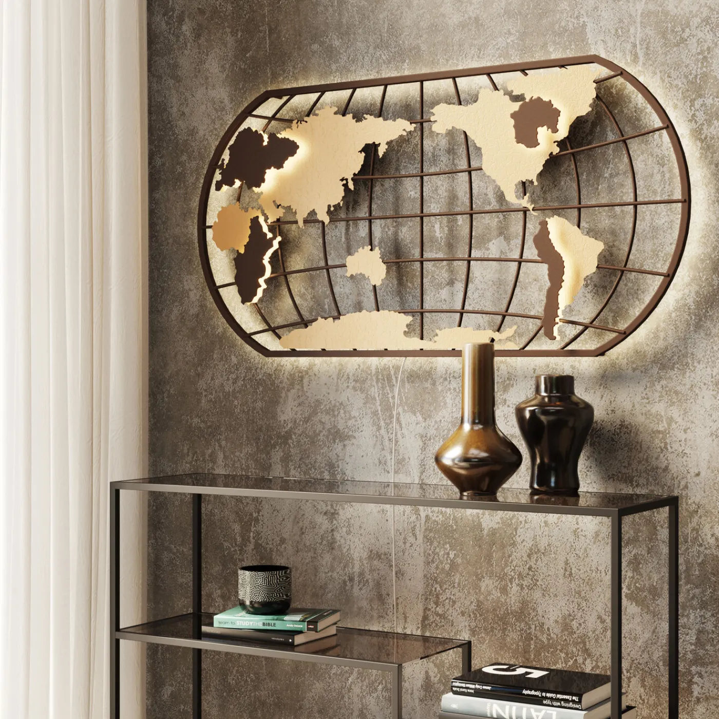 KARE Design Applique Earth Grid 120X60Cm