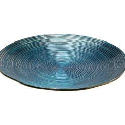KARE Design Assiette Décorative Melia Bleu Fonce O46Cm