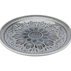 KARE Design Assiette Sicilia Mandala Gris O21Cm