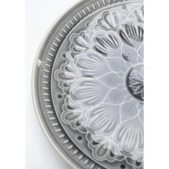 KARE Design Assiette Sicilia Mandala Gris O21Cm