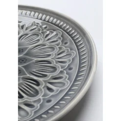 KARE Design Assiette Sicilia Mandala Gris O21Cm