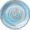 KARE Design Assiette Swirl Blue O27Cm