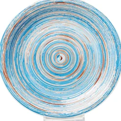 KARE Design Assiette Swirl Blue O27Cm