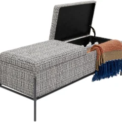 KARE Design Banquette Buttons Storage Noir-Blanc Gm