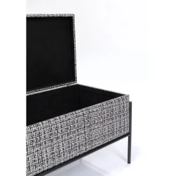 KARE Design Banquette Buttons Storage Noir-Blanc Pm