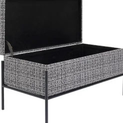 KARE Design Banquette Buttons Storage Noir-Blanc Pm
