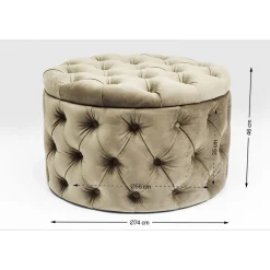 KARE Design Banquette Coffre Desire Velours Argente