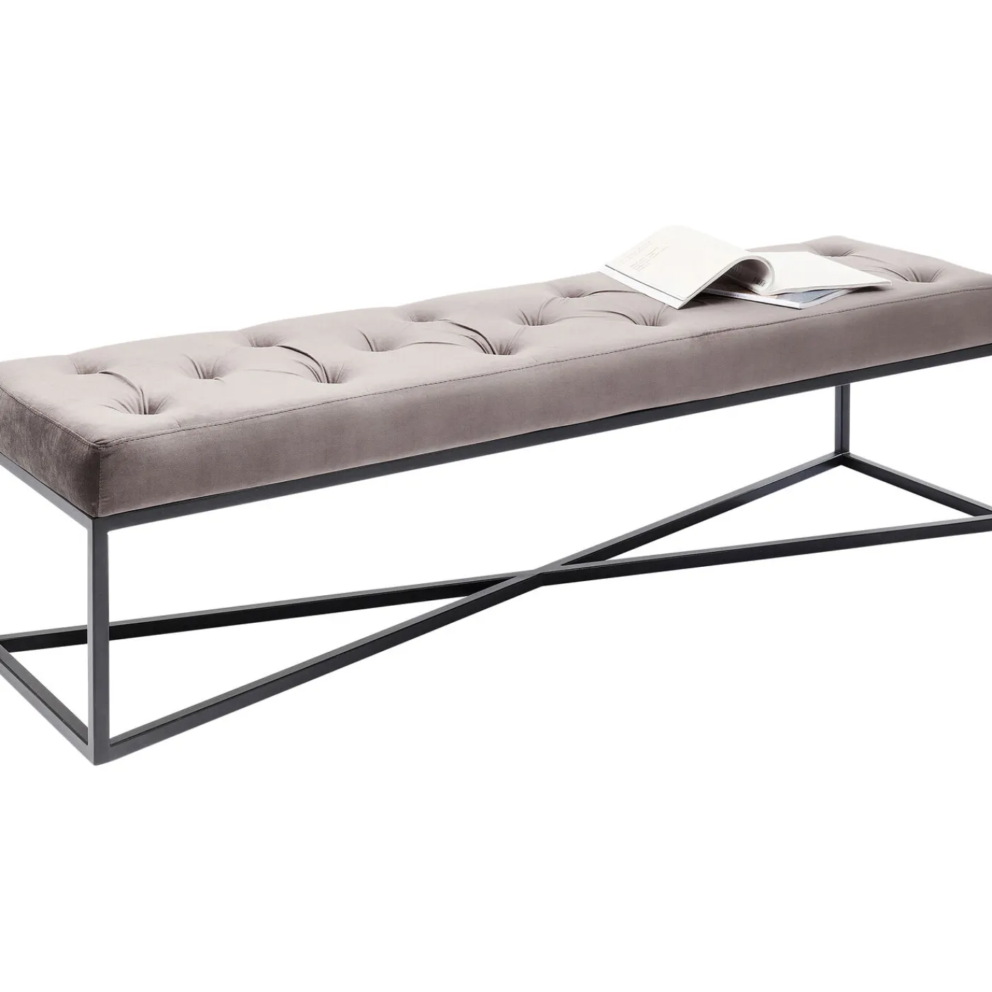 KARE Design Banquette Crossover Gris Noir 150X40Cm