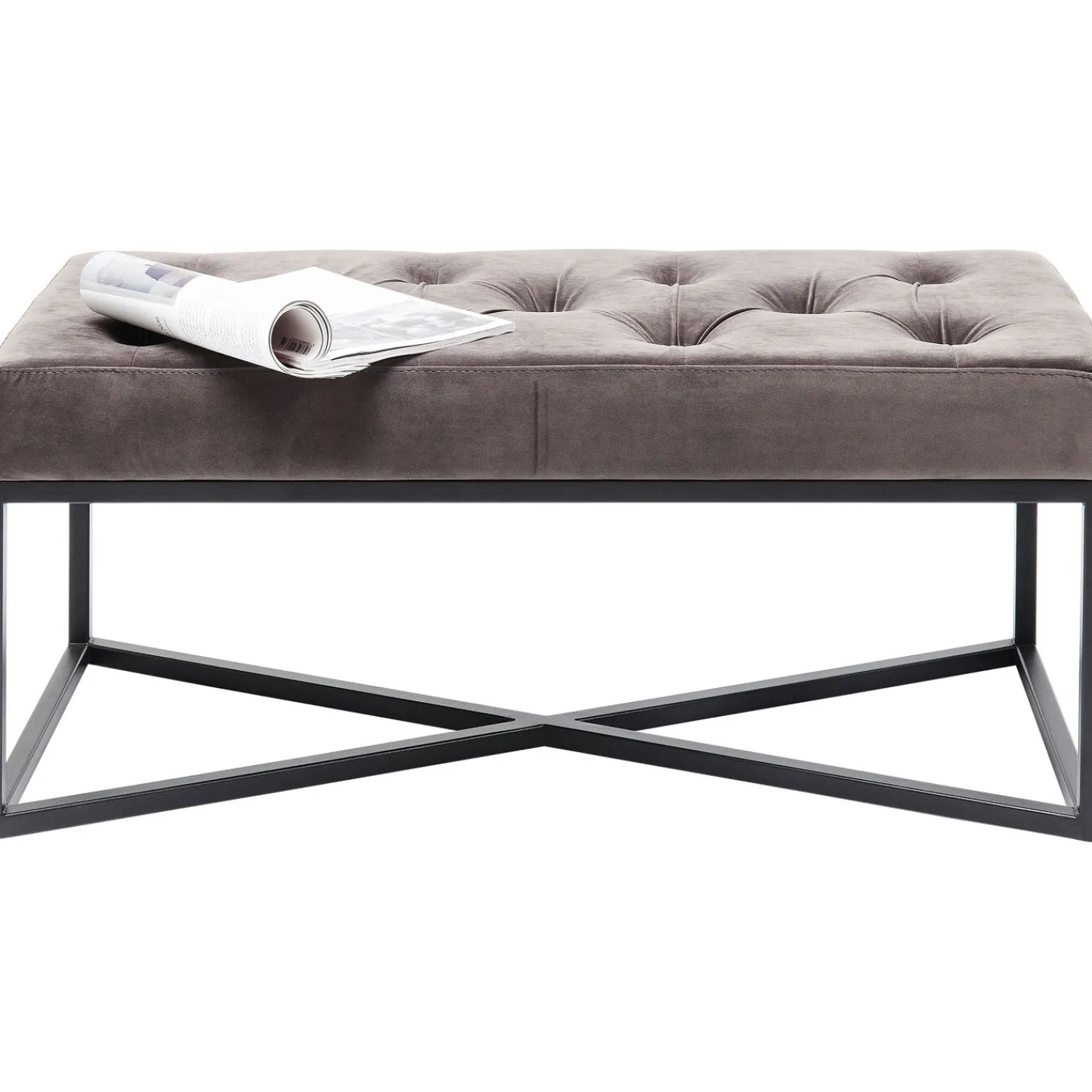 KARE Design Banquette Crossover Gris Noir 90X40Cm
