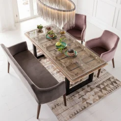 KARE Design Banquette Mode Velours Gris