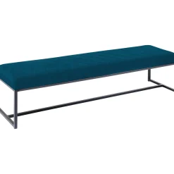 KARE Design Banquette Smart Velours Petrole Noir 150Cm