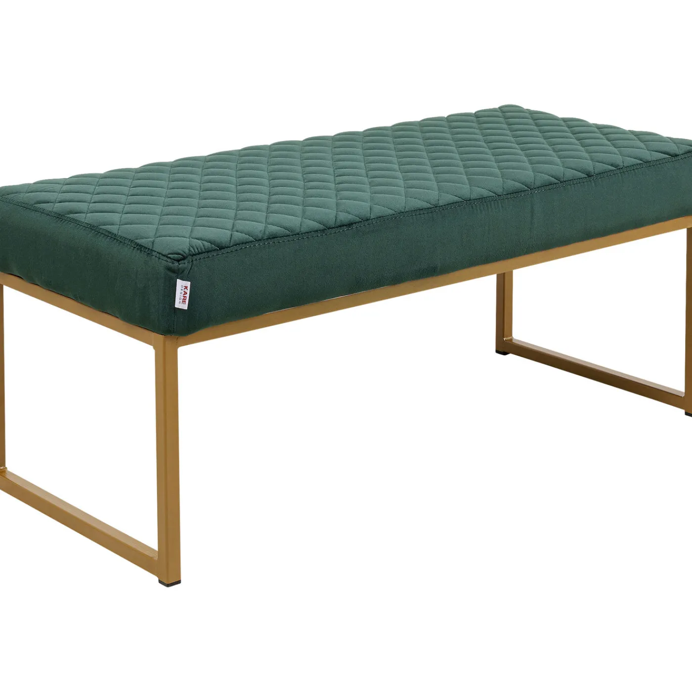 KARE Design Banquette Smart Velours Vert Fonce Laiton 90Cm