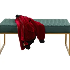 KARE Design Banquette Smart Velours Vert Fonce Laiton 90Cm