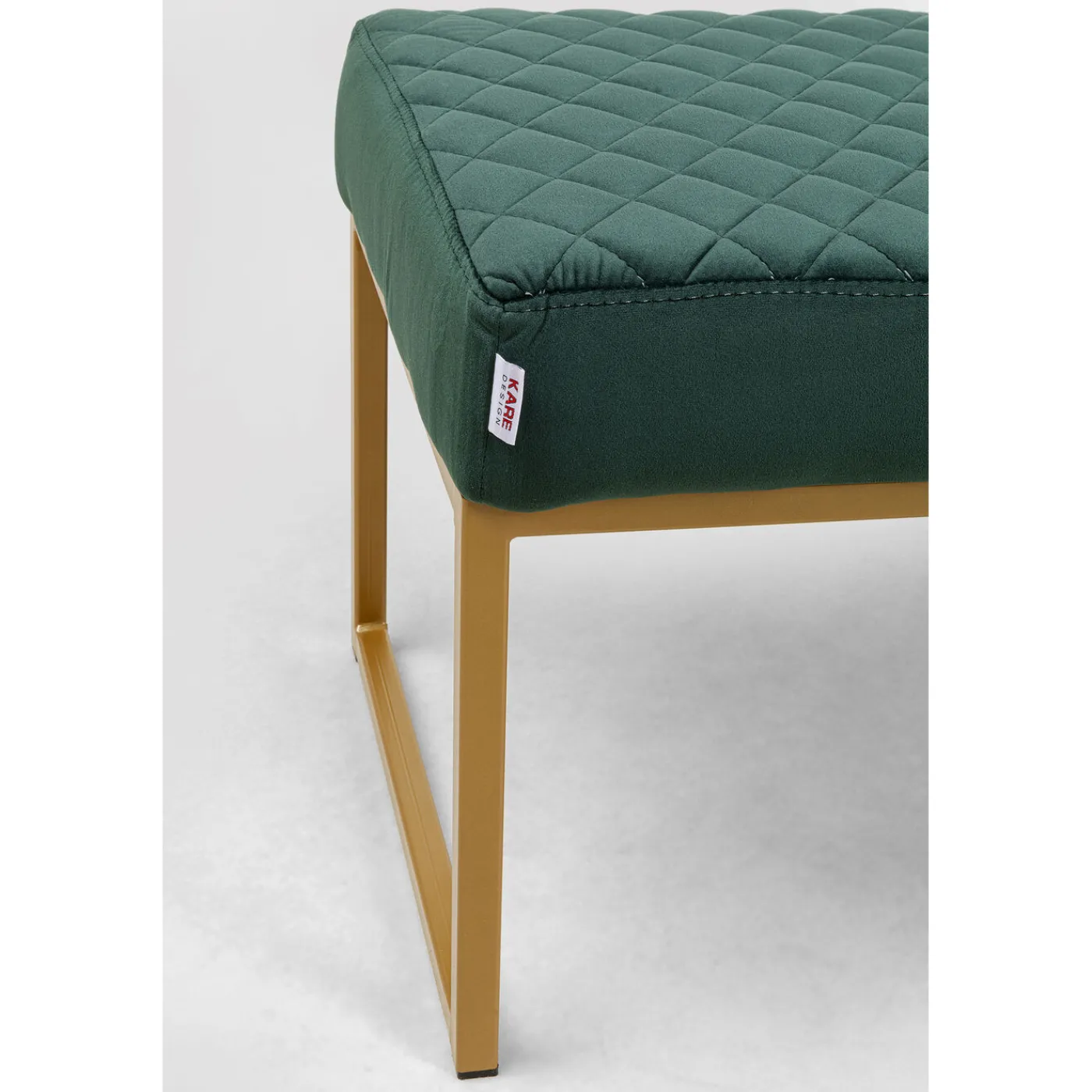 KARE Design Banquette Smart Velours Vert Fonce Laiton 90Cm
