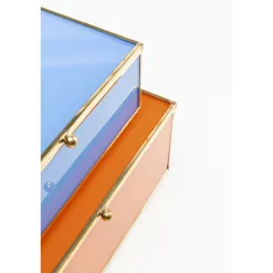 KARE Design Boite Neomi Orange Bleu (2/Set)