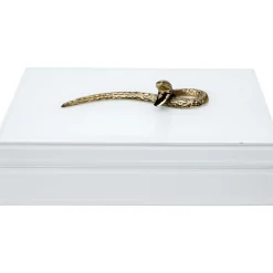 KARE Design Boite Snake Bite Blanc 28X7Cm