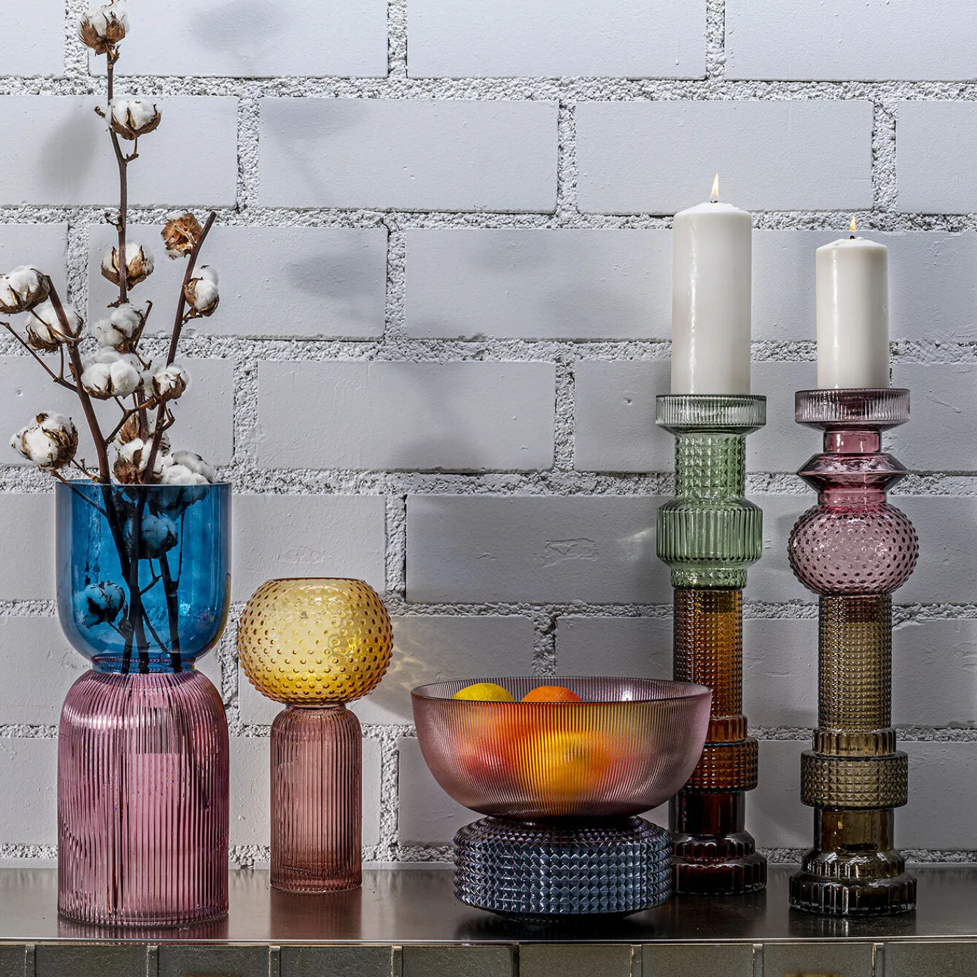 KARE Design Bougeoir Marvelous Duo Violet Gris 49