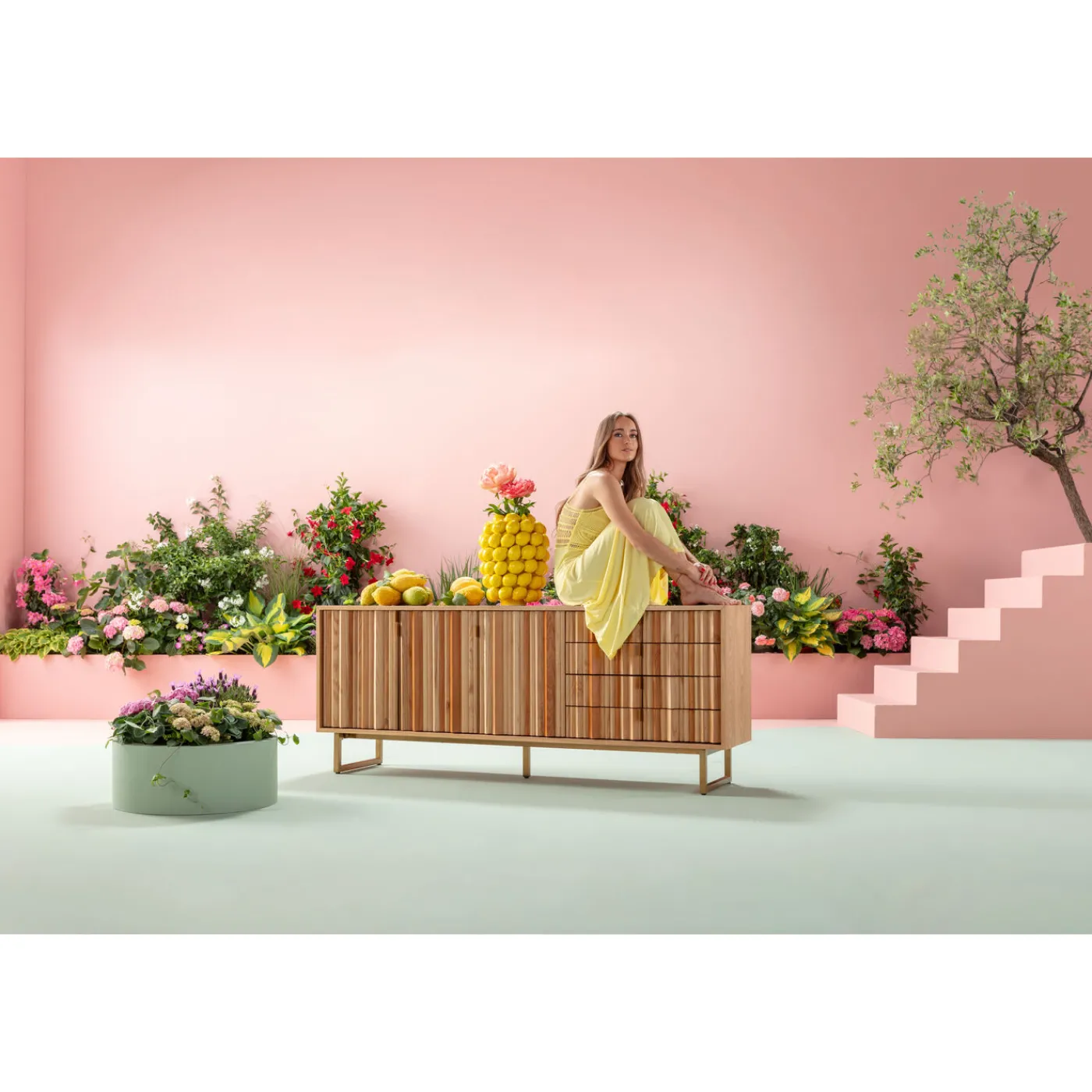 KARE Design Buffet Concertina Nature 186X74Cm