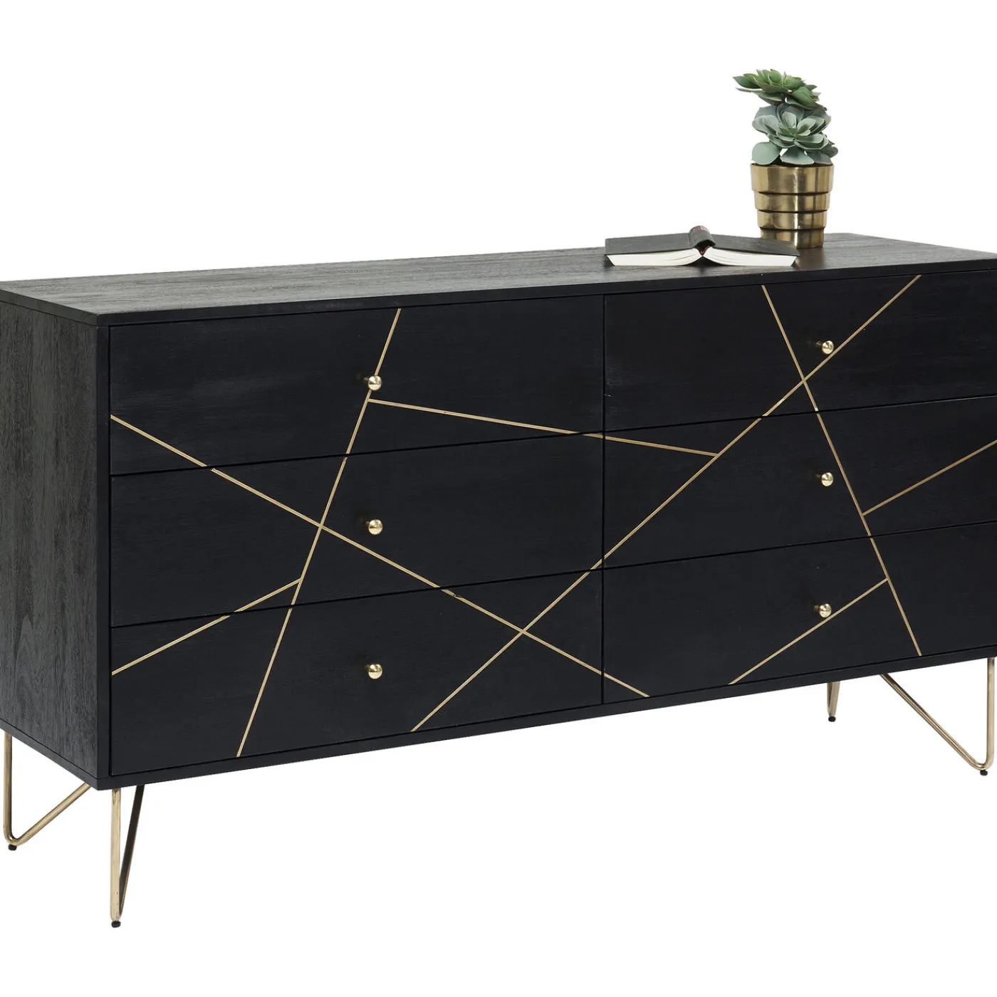 KARE Design Buffet Gold Vein 6 Tiroirs 145X82Cm