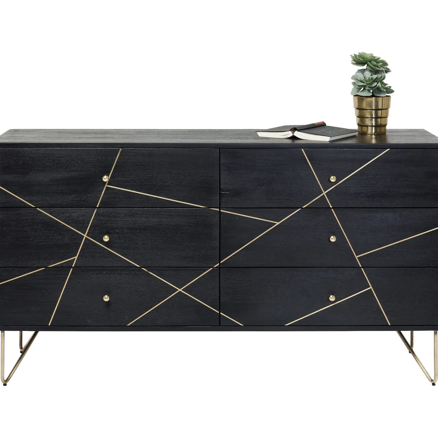 KARE Design Buffet Gold Vein 6 Tiroirs 145X82Cm