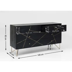 KARE Design Buffet Gold Vein 6 Tiroirs 145X82Cm