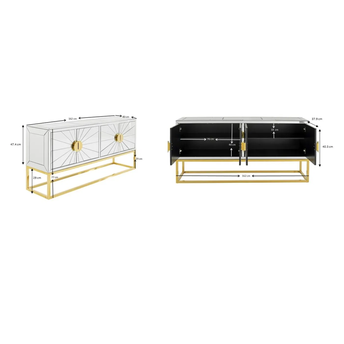 KARE Design Buffet Queen 162X77Cm