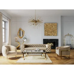 KARE Design Cadre Décoratif Gold Flower 120X120Cm