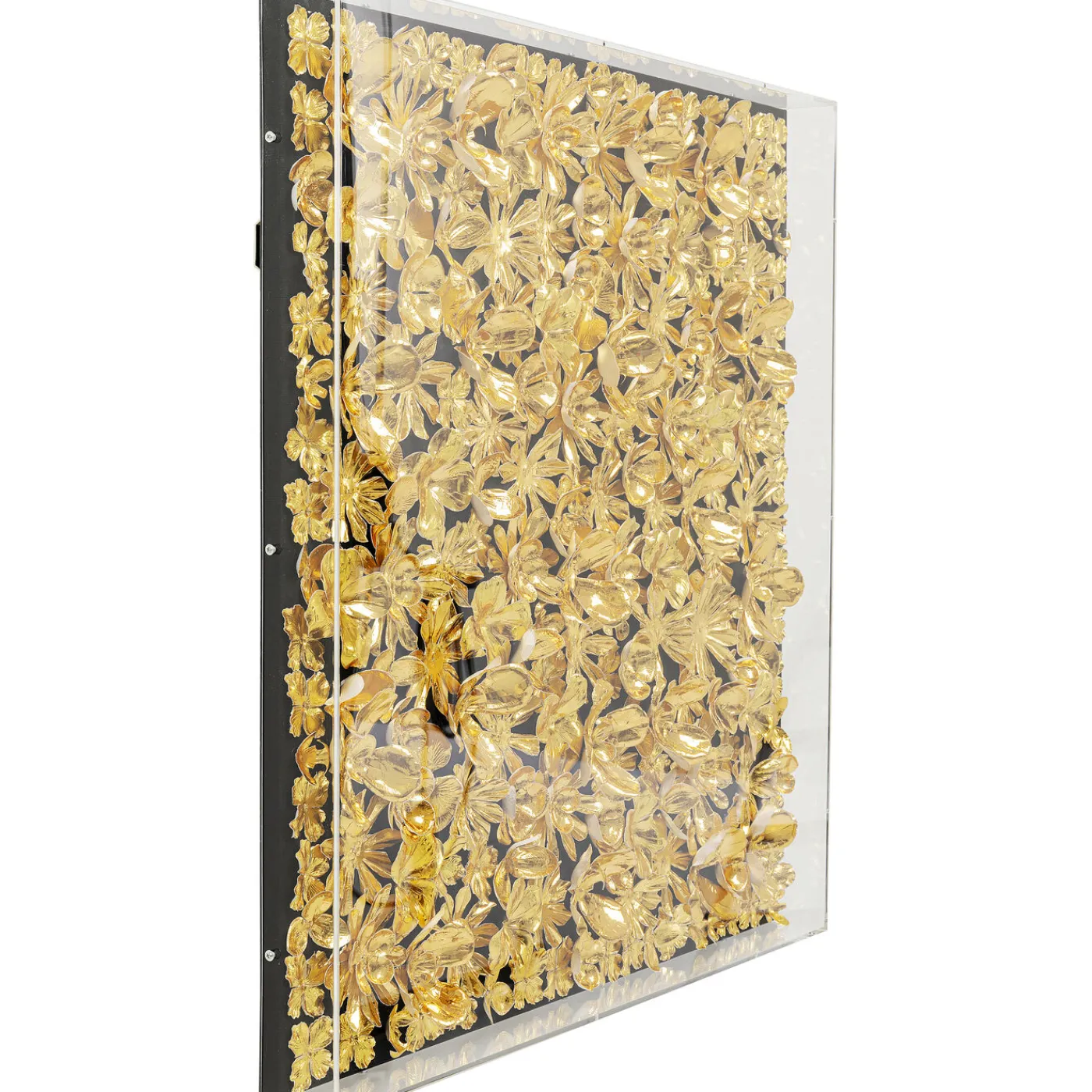 KARE Design Cadre Décoratif Gold Flower 80X80Cm
