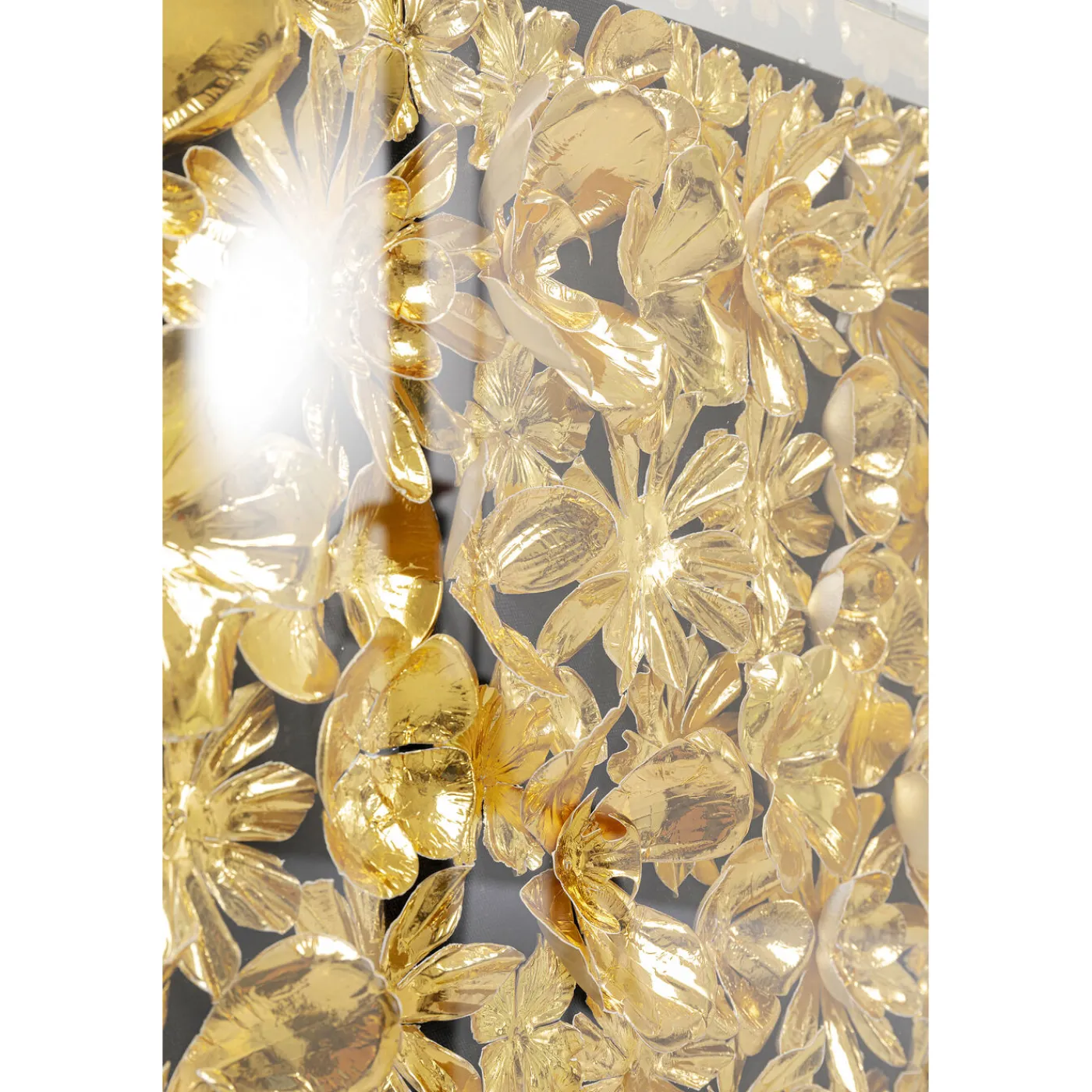 KARE Design Cadre Décoratif Gold Flower 80X80Cm