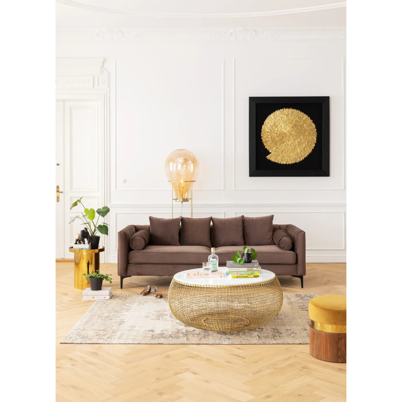 KARE Design Cadre Décoratif Golden Snail 120X120Cm