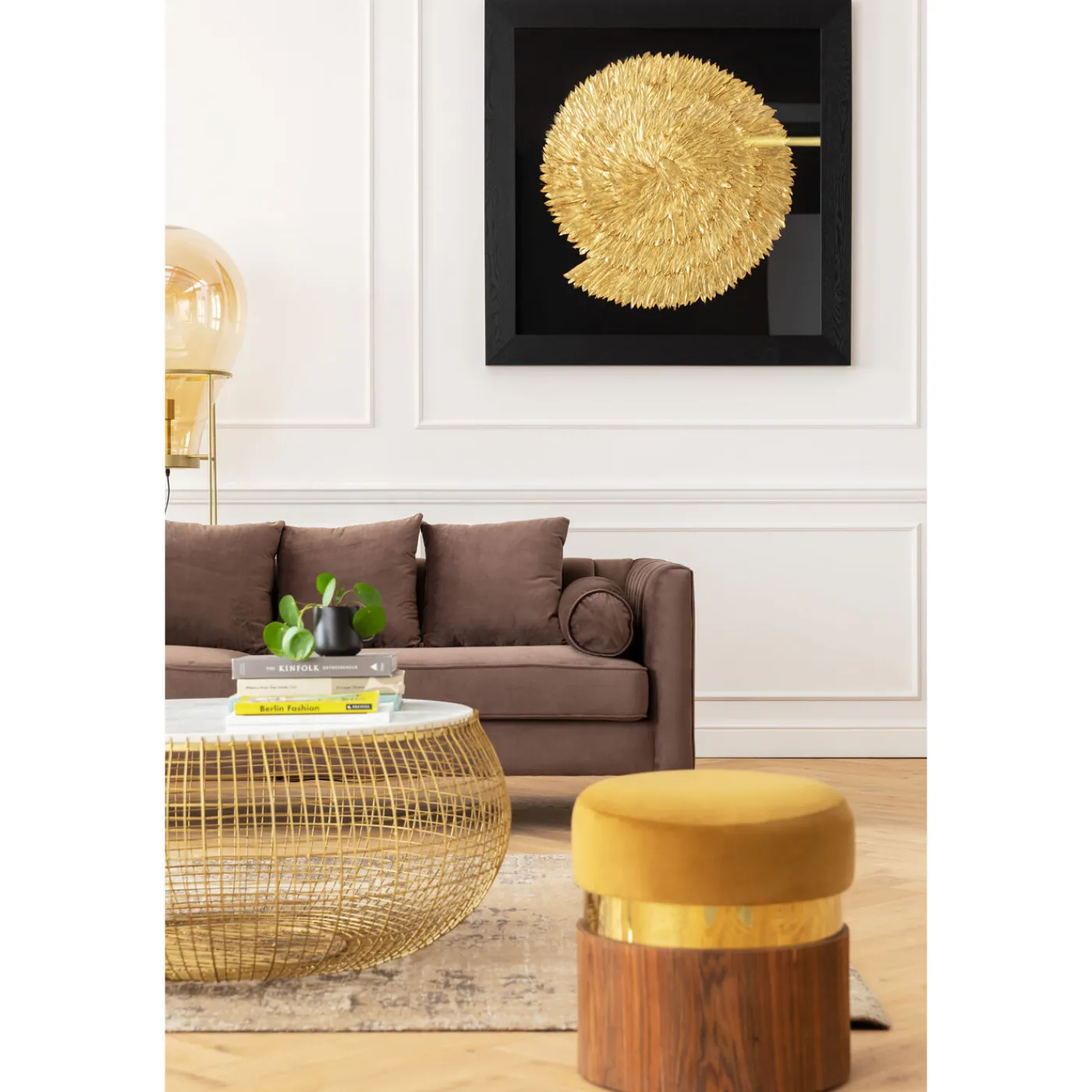 KARE Design Cadre Décoratif Golden Snail 120X120Cm