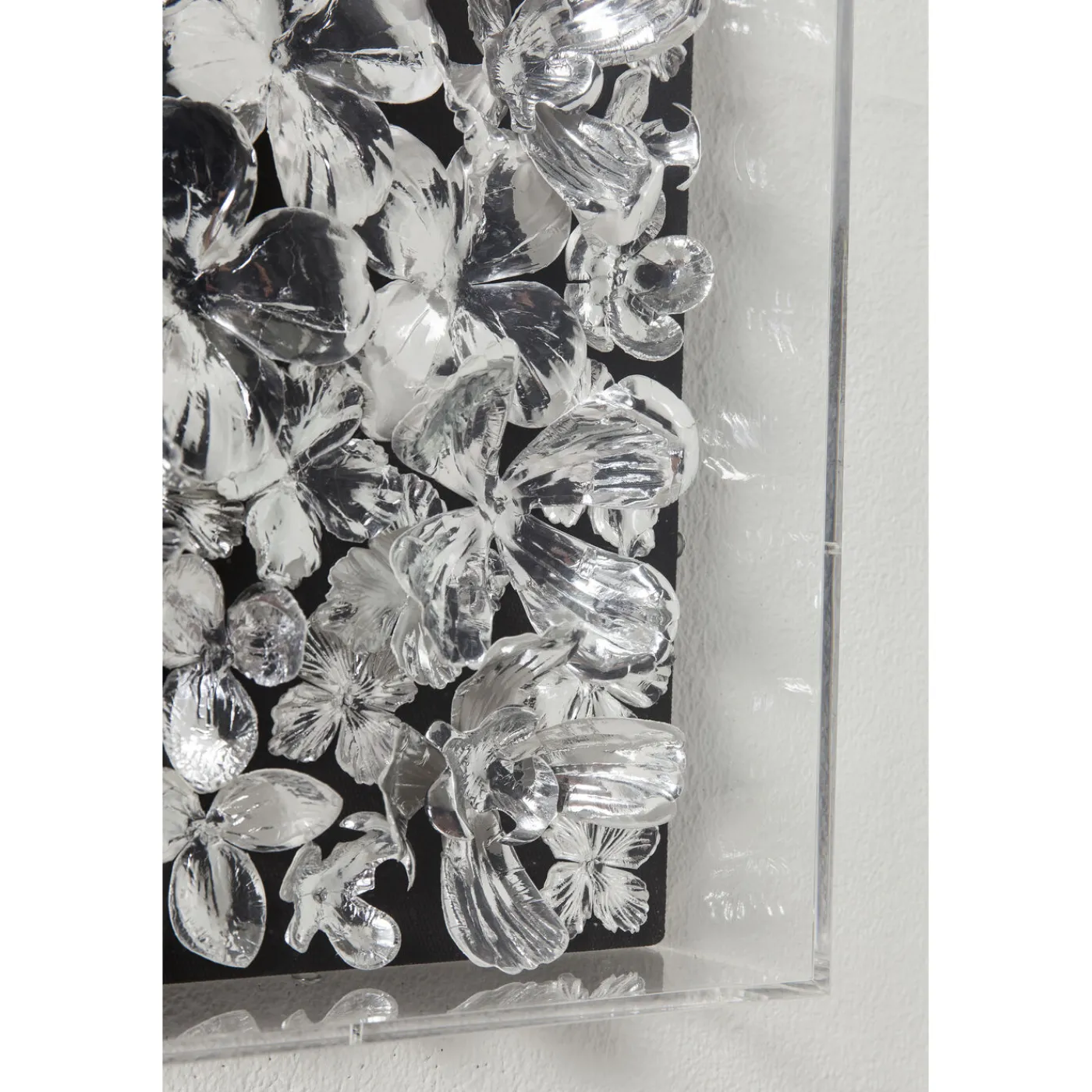 KARE Design Cadre Décoratif Silver Flower 100X100Cm
