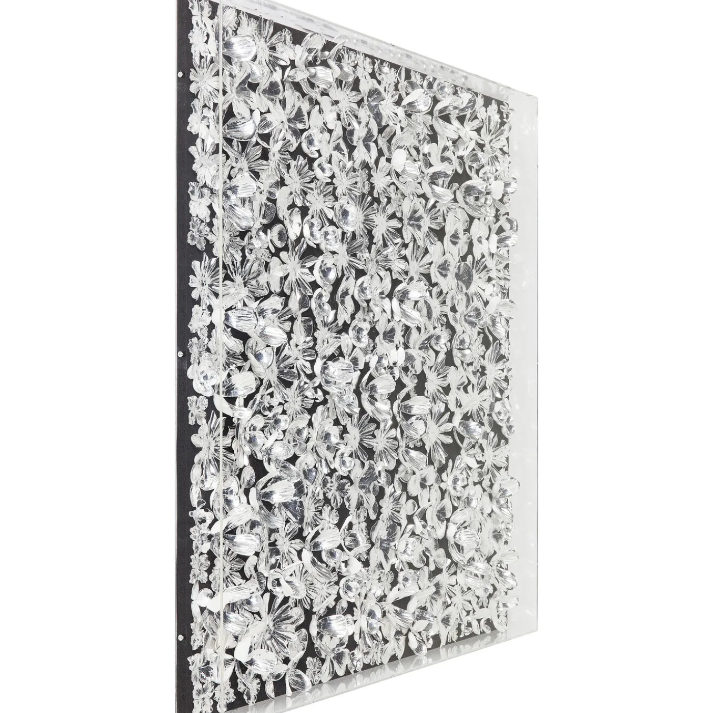 KARE Design Cadre Décoratif Silver Flower 100X100Cm