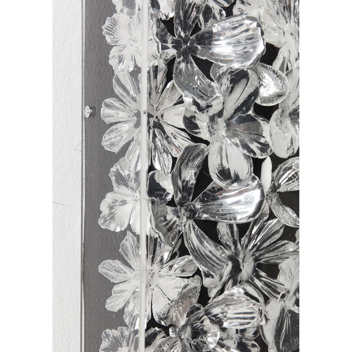 KARE Design Cadre Décoratif Silver Flower 100X100Cm