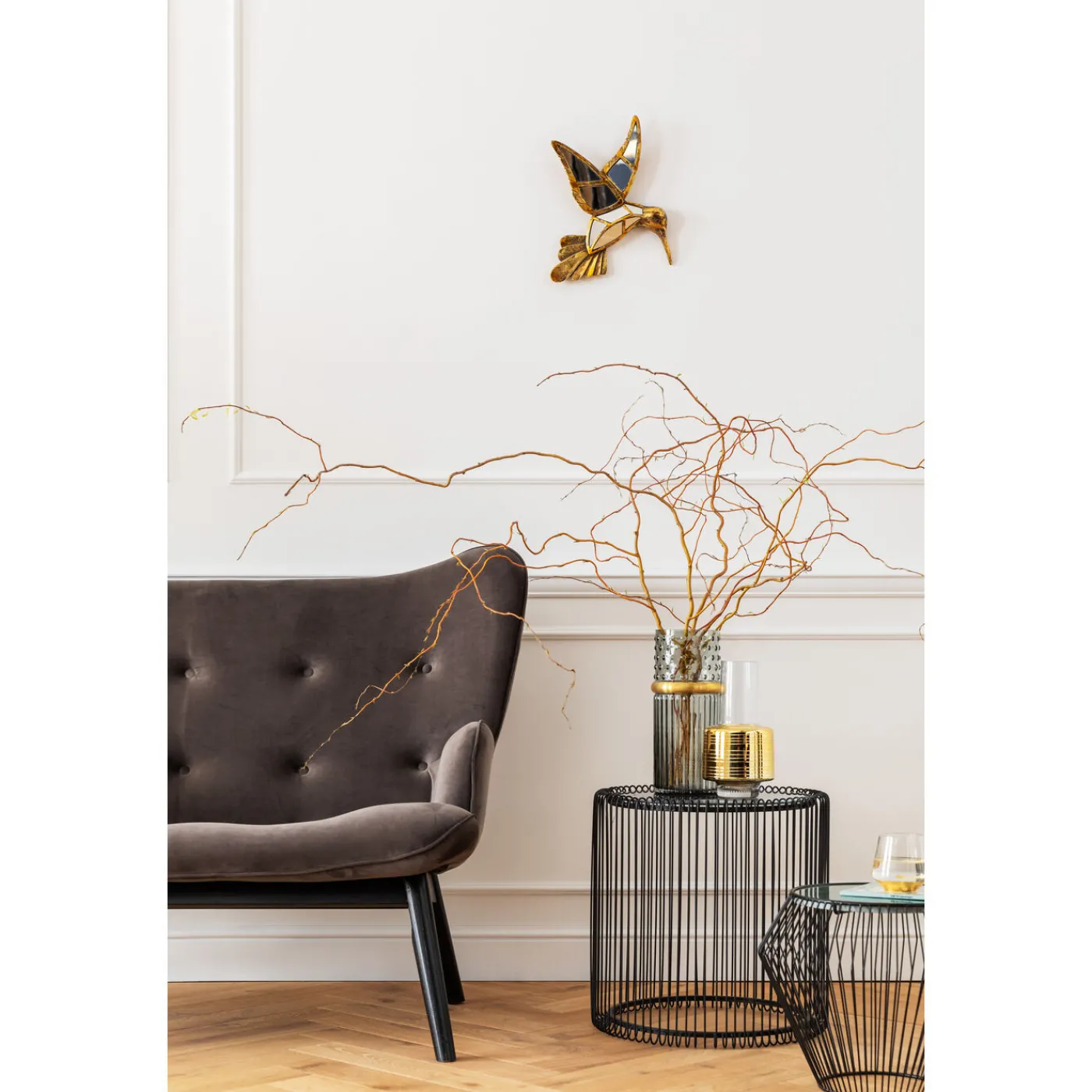 KARE Design Canapés Black Vicky 2-Places Velours Gris