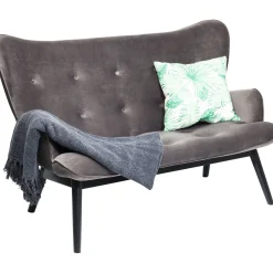 KARE Design Canapés Black Vicky 2-Places Velours Gris