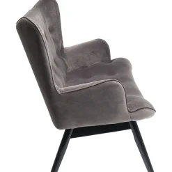 KARE Design Canapés Black Vicky 2-Places Velours Gris