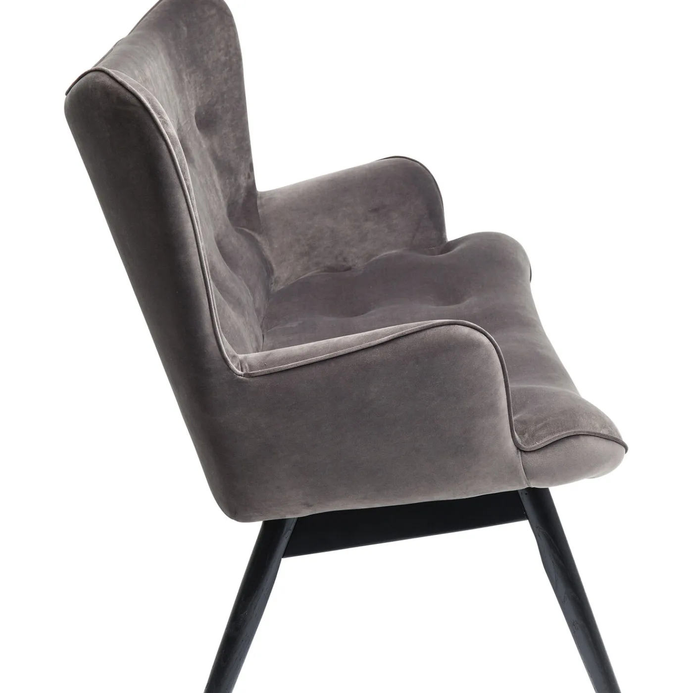 KARE Design Canapés Black Vicky 2-Places Velours Gris