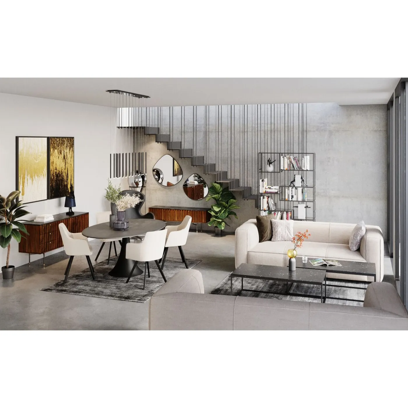 KARE Design Canapés Cubetto 3-Places Creme 220Cm