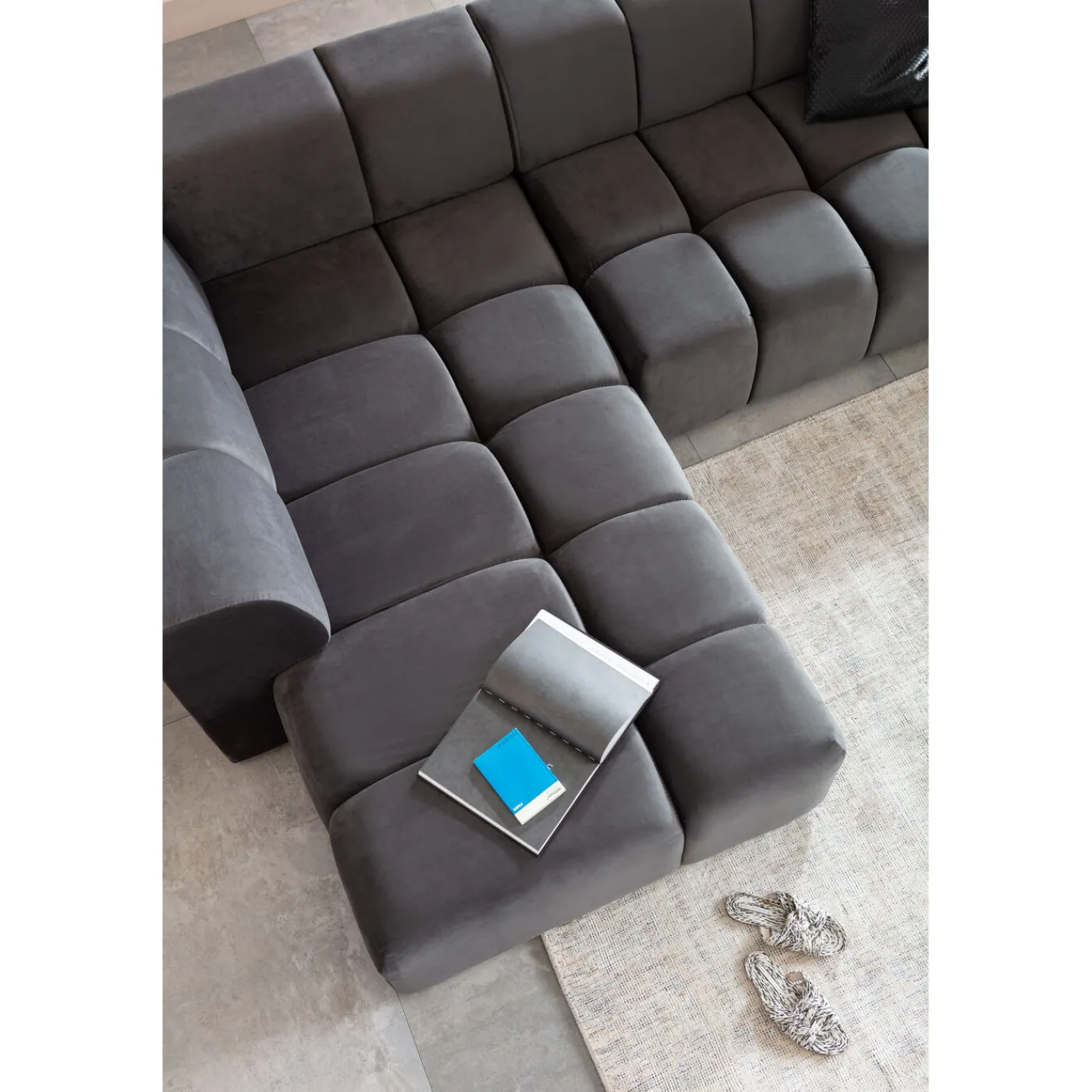 KARE Design Canapés D Angle Belami Velvet Gris Gauche