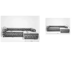 KARE Design Canapés D Angle Desire Velvet Grey Droite