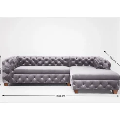 KARE Design Canapés D Angle Desire Velvet Grey Droite
