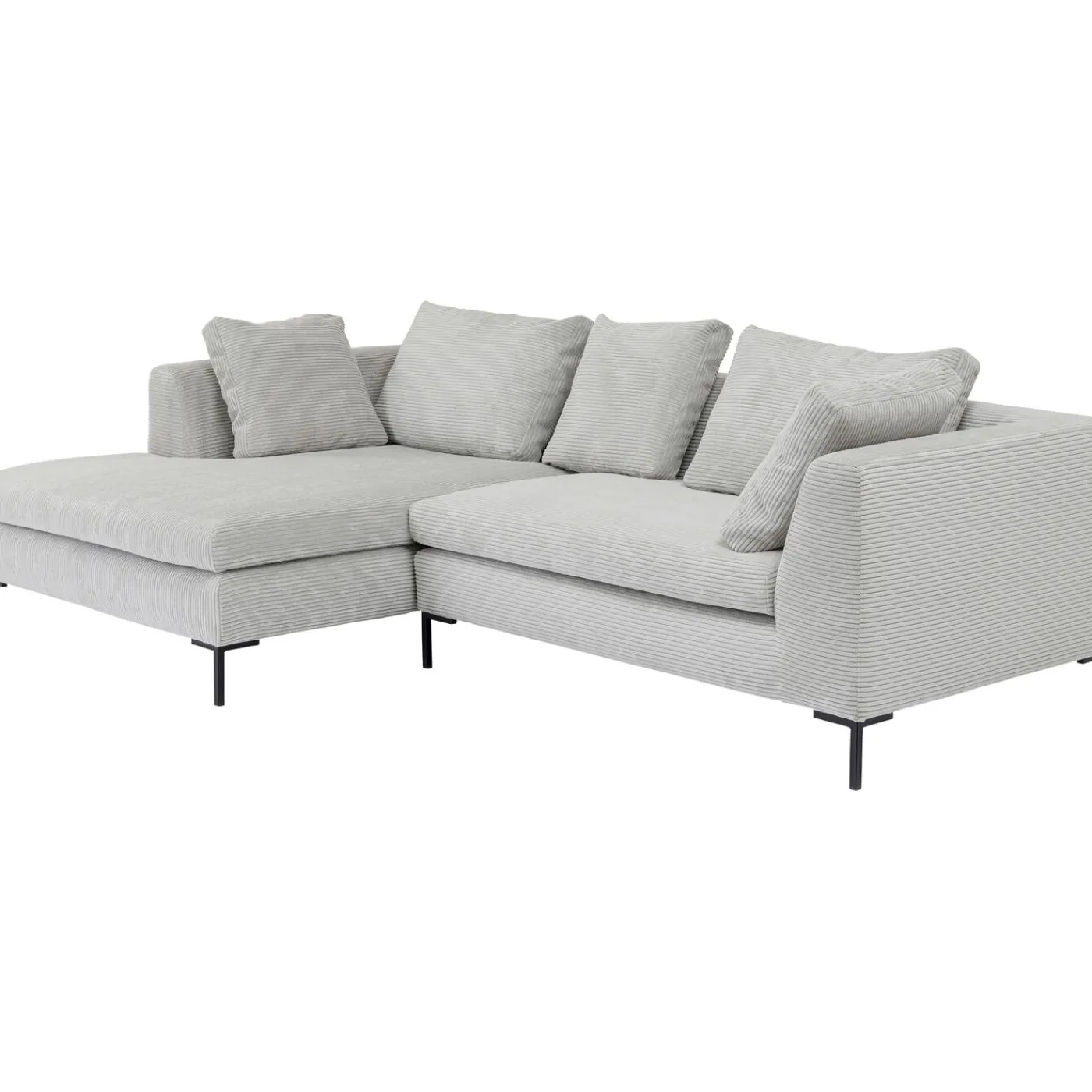 KARE Design Canapés D Angle Gianni Cord Gris Gauche