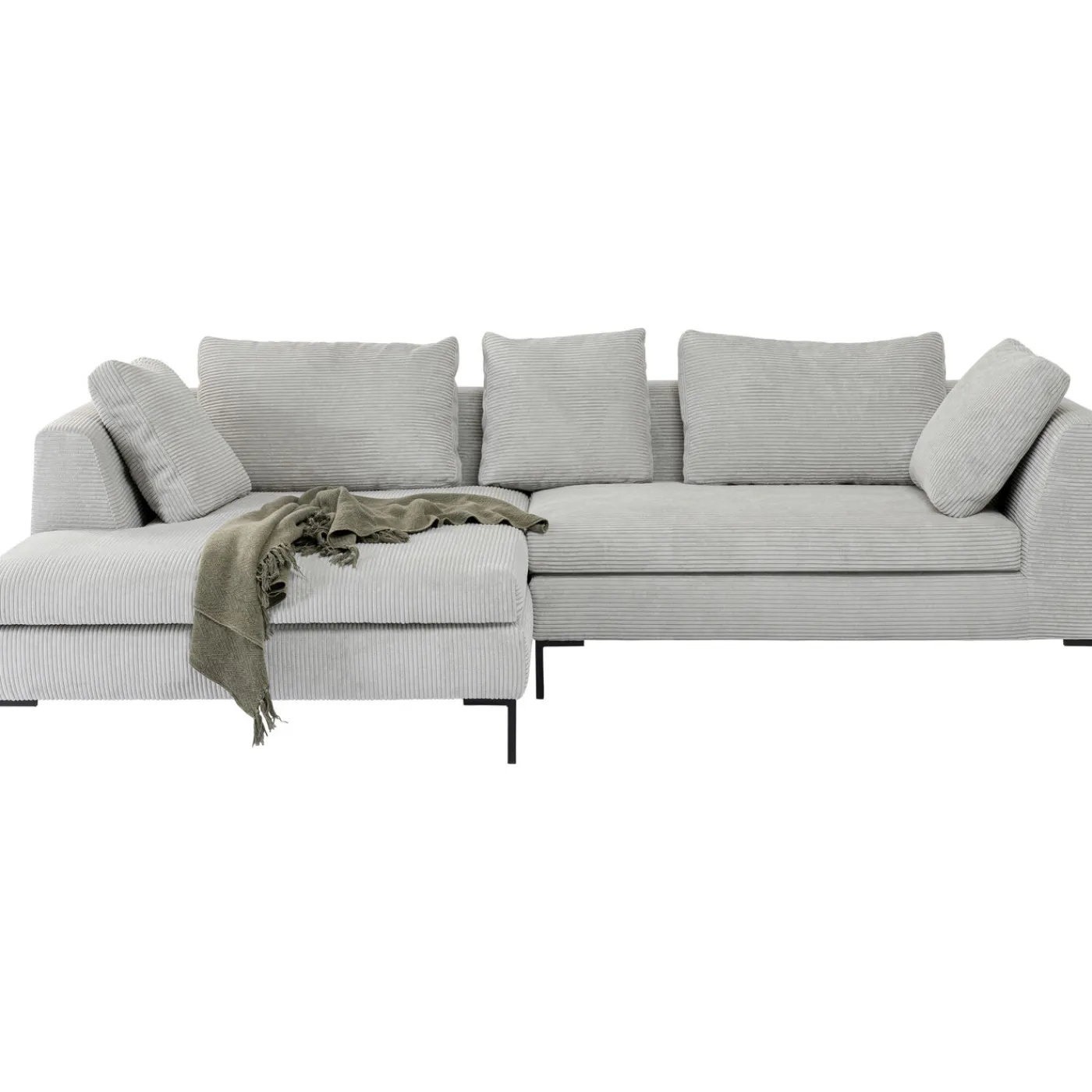 KARE Design Canapés D Angle Gianni Cord Gris Gauche