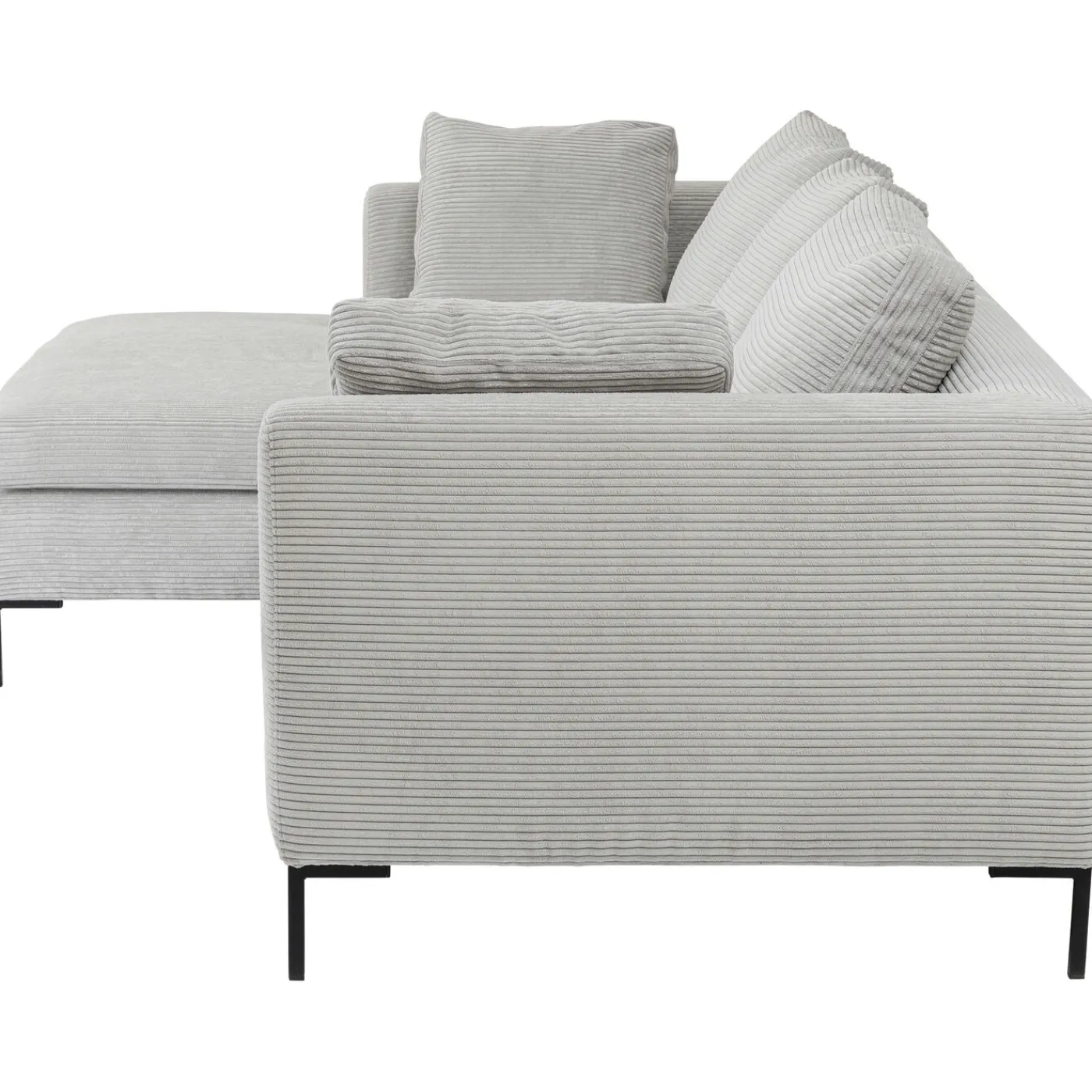 KARE Design Canapés D Angle Gianni Cord Gris Gauche