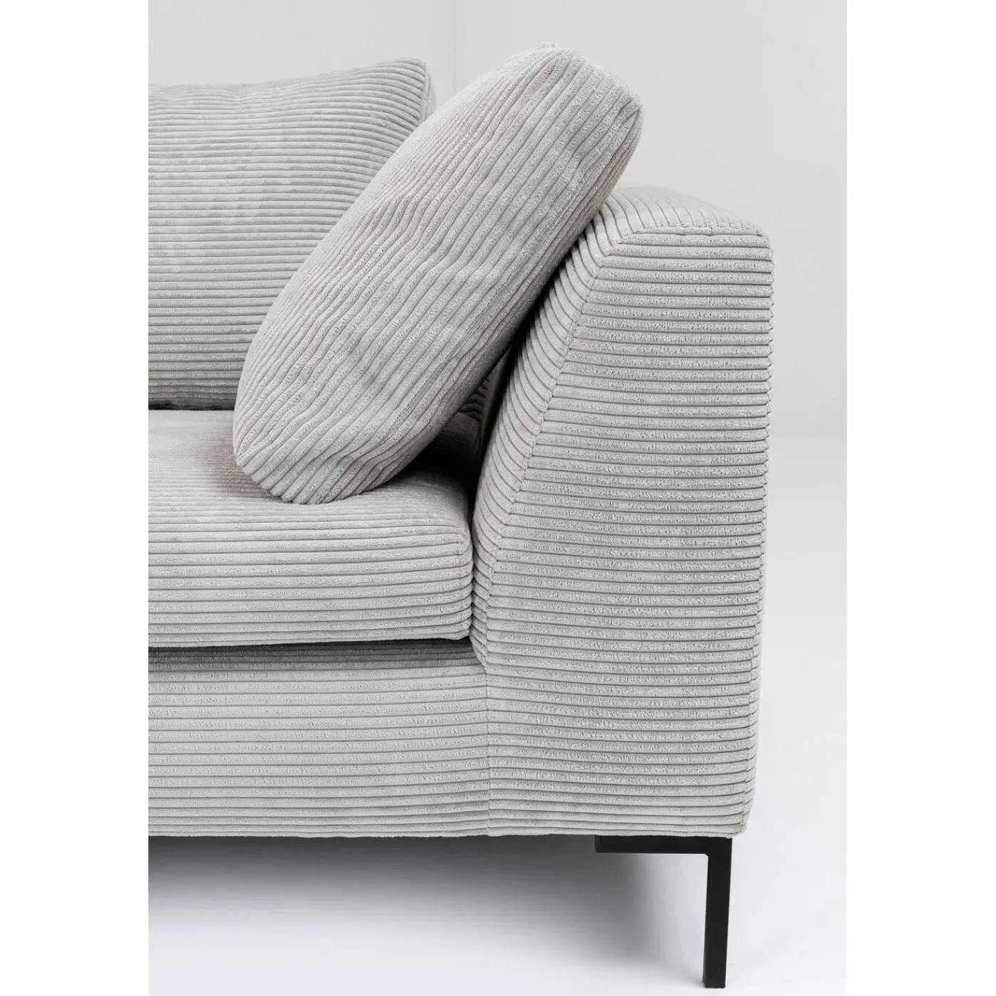 KARE Design Canapés D Angle Gianni Cord Gris Gauche