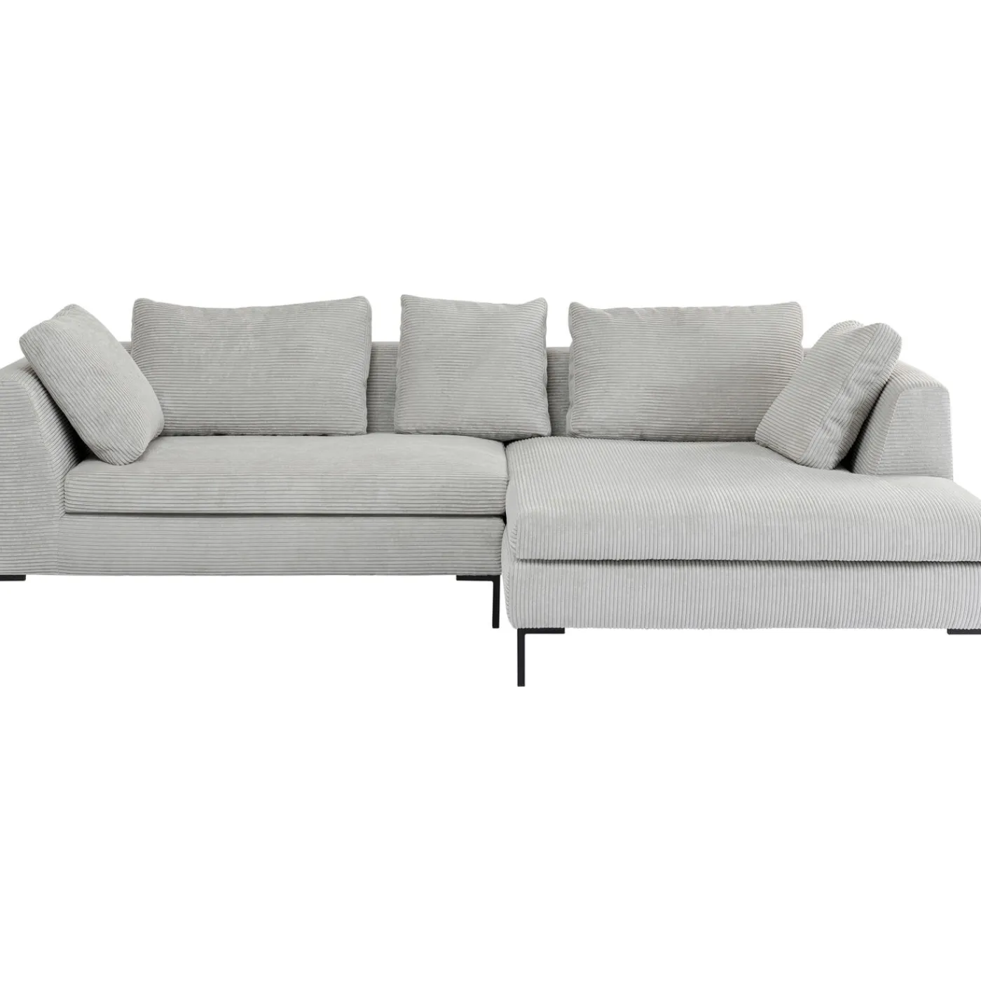 KARE Design Canapés D Angle Gianni Cord Gris Droite