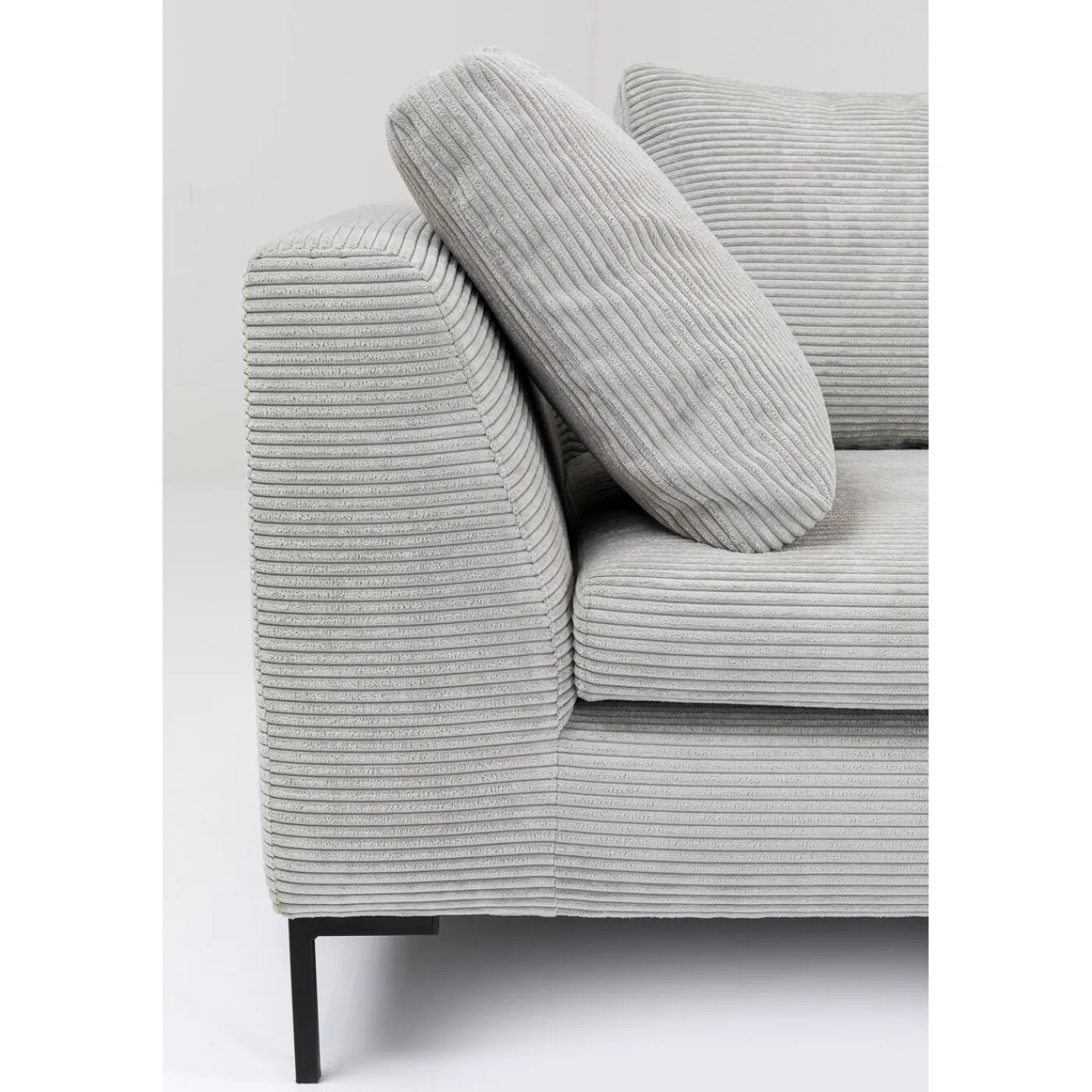 KARE Design Canapés D Angle Gianni Cord Gris Droite