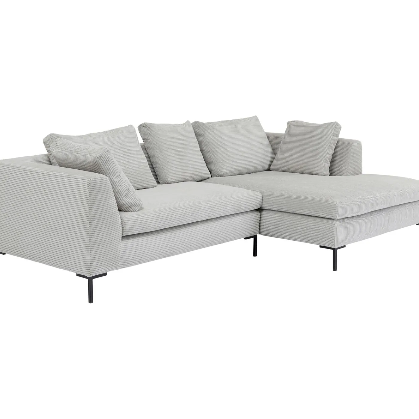 KARE Design Canapés D Angle Gianni Cord Gris Droite