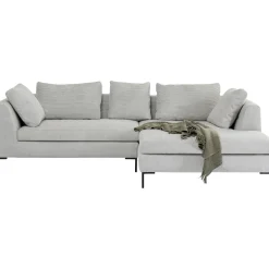 KARE Design Canapés D Angle Gianni Cord Gris Droite